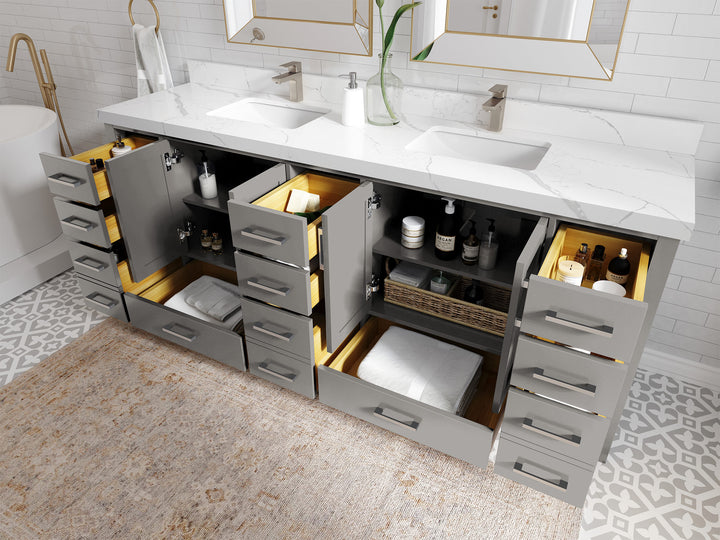 Malibu 84 in. W x 22 in. D Double Sink Bathroom Vanity - photo 3