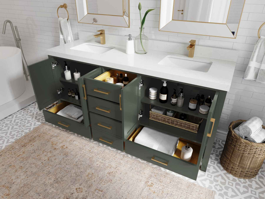 Malibu 72 in. W x 22 in. D Double Sink Bathroom Vanity