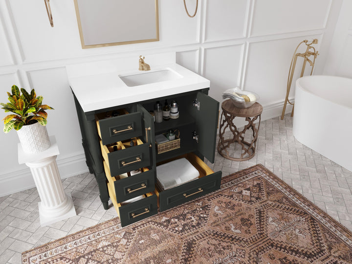 Aberdeen 36 in. W x 22 in. D Right Offset Sink Bathroom Vanity - photo 3