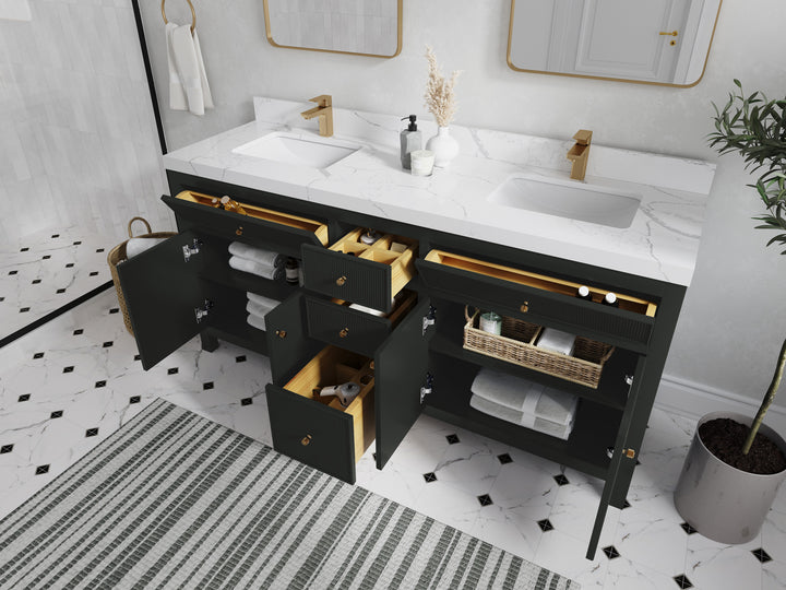 Sonoma 72 in W x 22 in D Free Standing Reeded Double Sink Bathroom Vanity - photo 3
