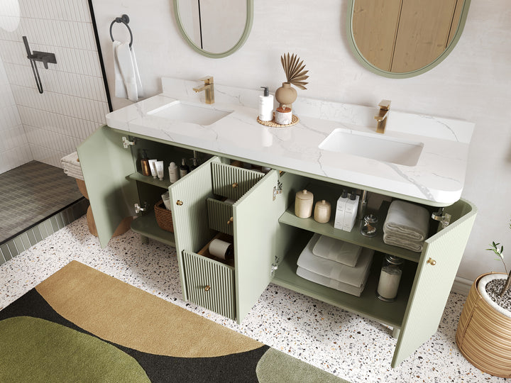 Miami 72 in. W x 22 in. D Double Sink Bathroom Vanity - photo 3