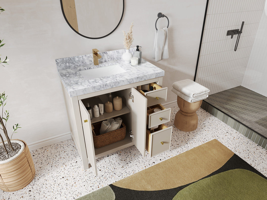 Chicago 36 in. W x 22 in. D Left Offset Sink Bathroom Vanity