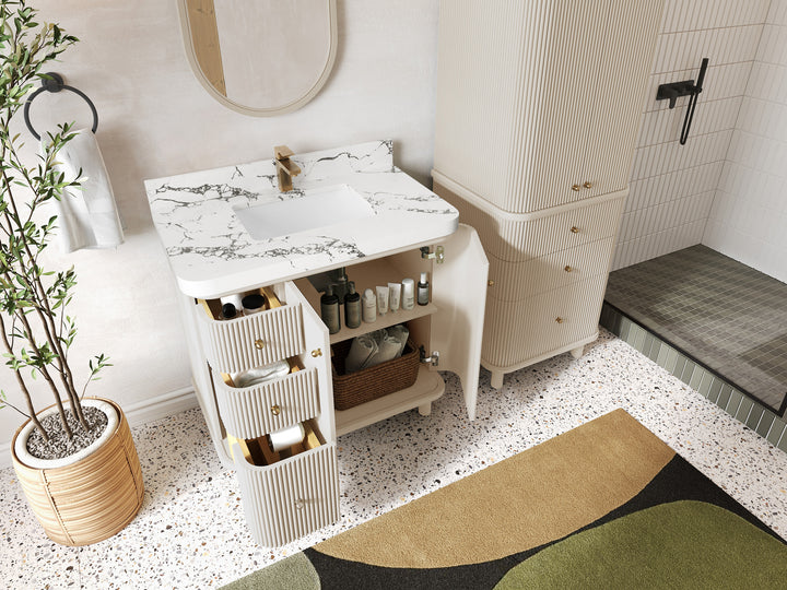 Miami 36 in. W x 22 in. D Center Sink Bathroom Vanity - photo 3