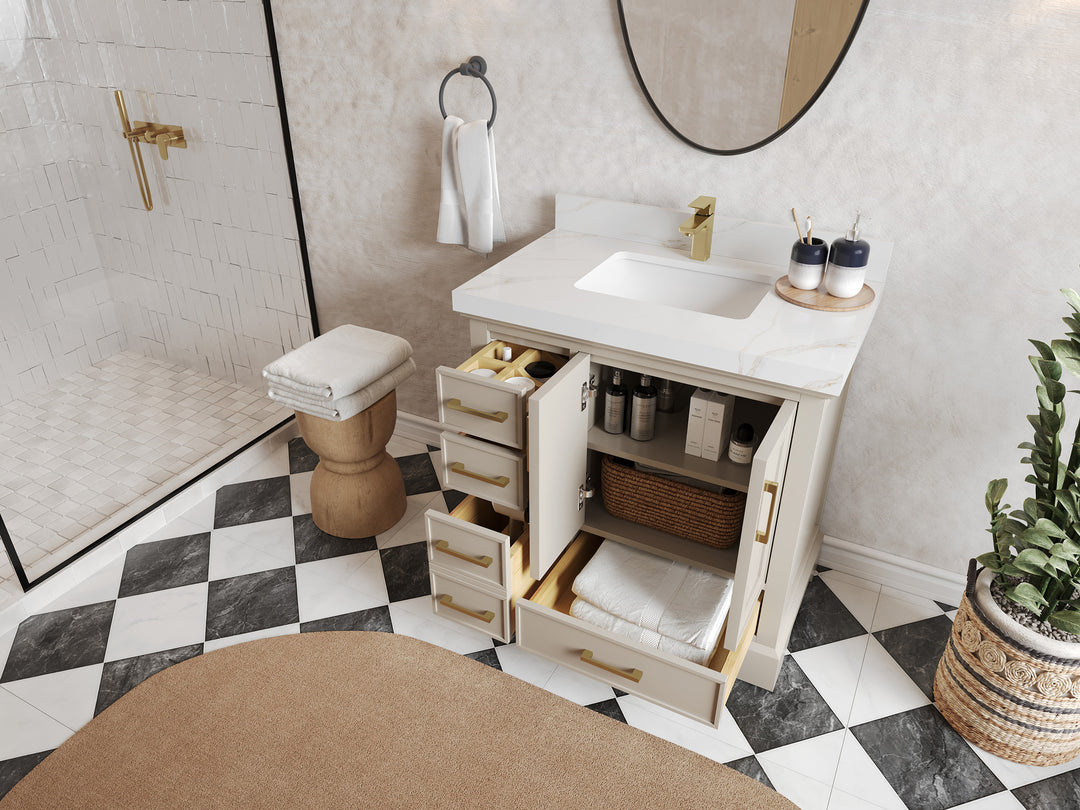 Charlotte 36" W x 22" D Center Sink Vanity for Elegant Bathroom Spaces