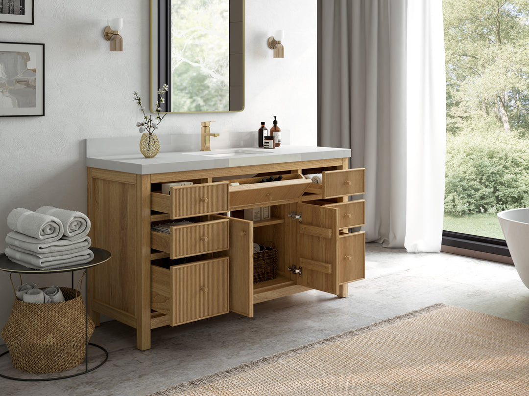Sonoma Teak Wood 60 in. W x 22 in. D Single Sink Bathroom Vanity