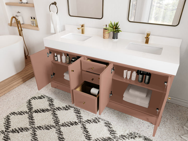 Manhattan 72 in. W x 22 in. D Double Sink Bathroom Vanity - photo 3