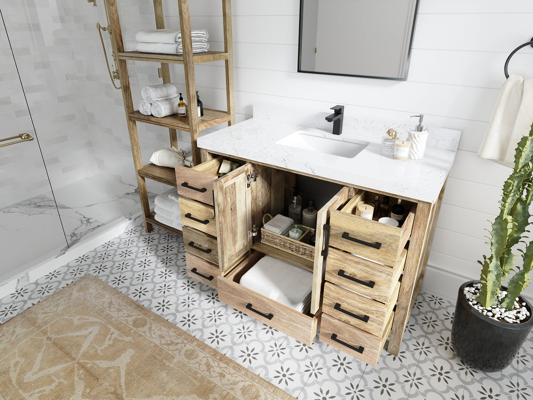 Malibu Mango Wood 48 in. W x 22 in. D Single Sink Bathroom Vanity
