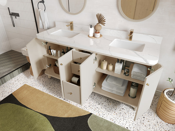 Miami 72 in. W x 22 in. D Double Sink Bathroom Vanity - photo 3