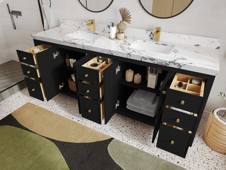 Chicago 84 in. W x 22 in. D Double Sink Bathroom Vanity - photo 3