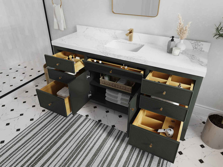 Sonoma 72 in W x 22 in D Free Standing Reeded Single Sink Bathroom Vanity - photo 3