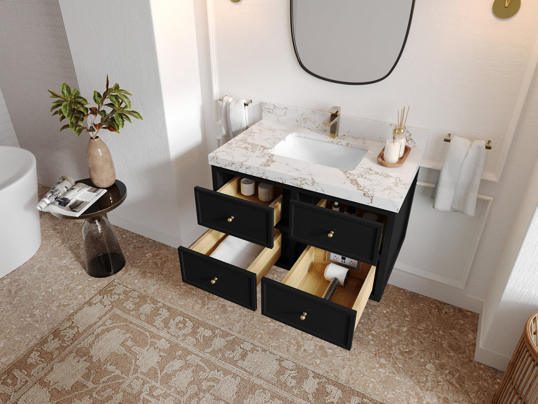 Roswell Floating 36 in. W x 22 in. D Center Sink Bathroom Vanity