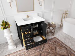 Aberdeen 36 in. W x 22 in. D Center Sink Bathroom Vanity - photo 3