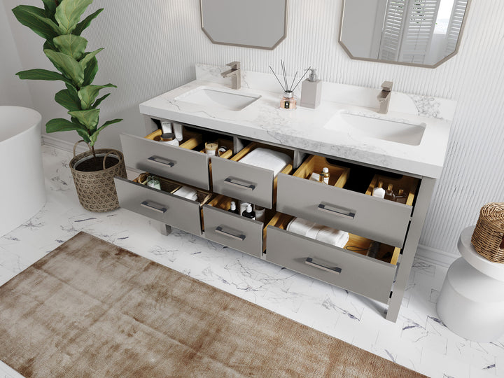 Parker 60 in. W x 22 in. D Double Sink Bathroom Vanity - photo 3