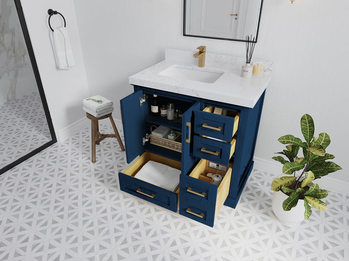 Boston 36 in. W x 22 in. D Left Offset Sink Bathroom Vanity - photo 3