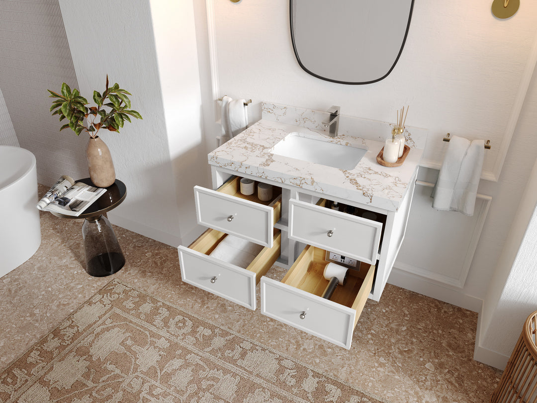 Roswell Floating 36 in. W x 22 in. D Center Sink Bathroom Vanity