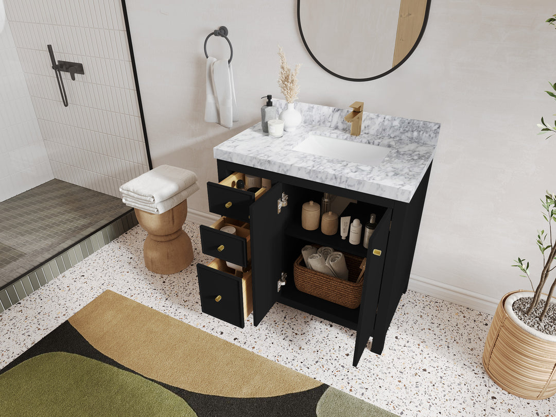 Chicago 36 in. W x 22 in. D Right Offset Sink Bathroom Vanity