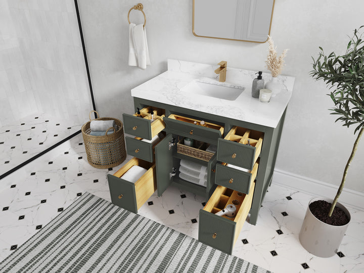 Sonoma 42 in W x 22 in D Free Standing Reeded Single Sink Bathroom Vanity - photo 3