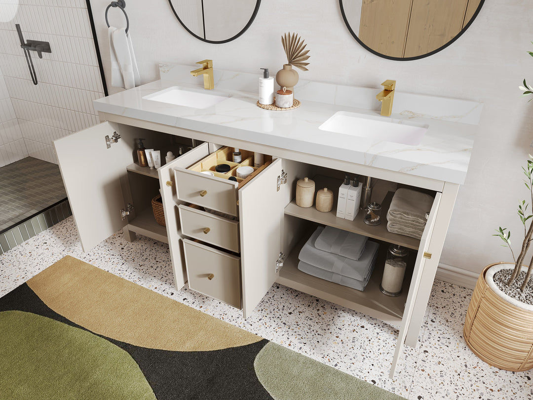 Chicago 72 in. W x 22 in. D Double Sink Bathroom Vanity