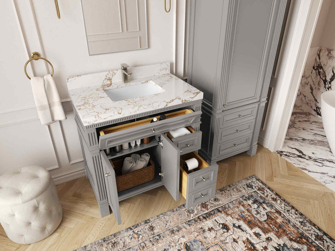 Paris 36 in. W x 22 in. D Center Sink Bathroom Vanity