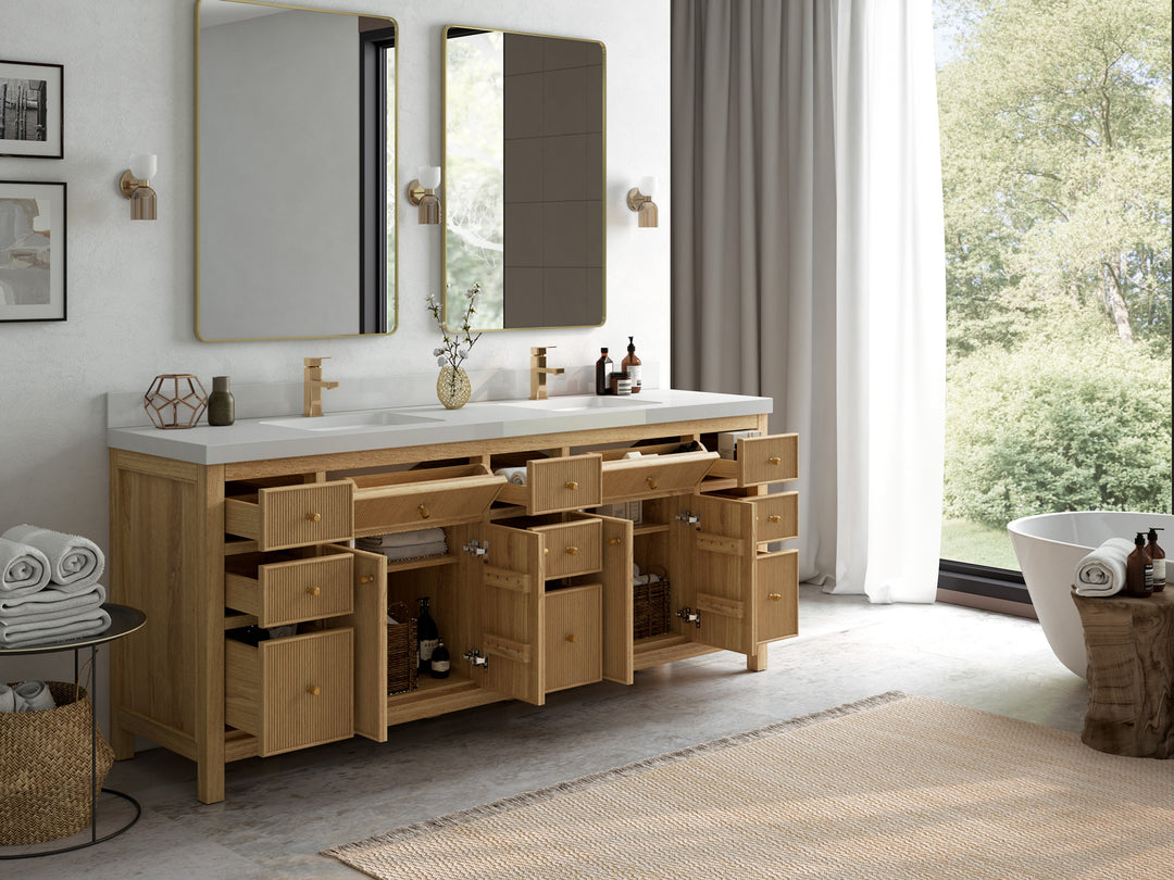 Sonoma Teak Wood 84 in. W x 22 in. D Double Sink Bathroom Vanity