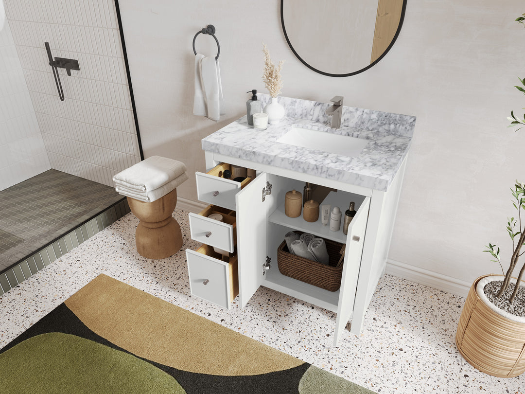 Chicago 36 in. W x 22 in. D Right Offset Sink Bathroom Vanity