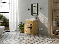 Charlotte 24 in. W x 22 in. D Single Sink Bathroom Teak Wood Vanity - photo 3