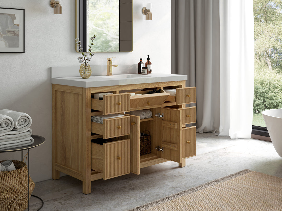 Sonoma Teak Wood 48 in. W x 22 in. D Single Sink Bathroom Vanity