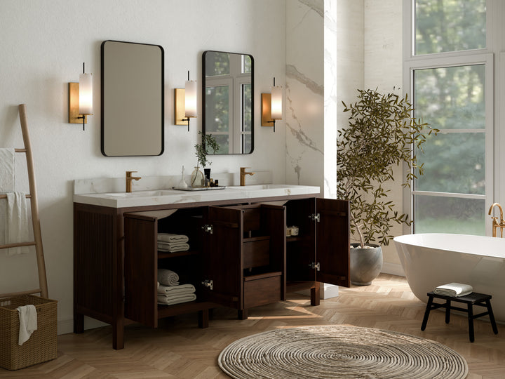 Elizabeth Teak Wood 72 in. W x 22 in. D Double Sink Bathroom Vanity - photo 3