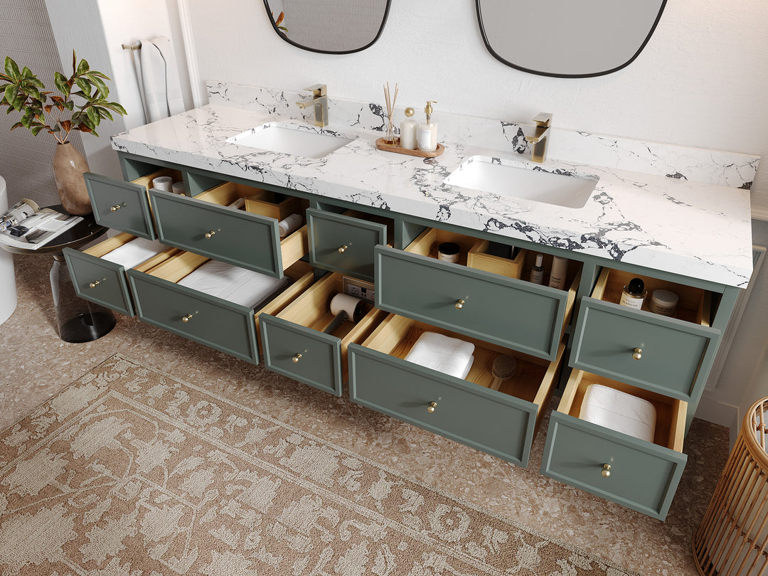 Roswell Floating 84 in. W x 22 in. D Double Sink Bathroom Vanity
