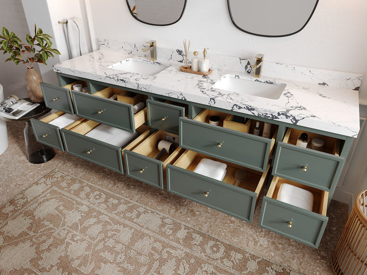 Roswell Floating 84 in. W x 22 in. D Double Sink Bathroom Vanity - photo 3