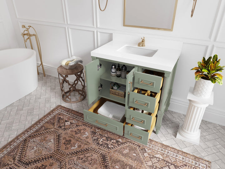 Aberdeen 36 in. W x 22 in. D Center Sink Bathroom Vanity - photo 3