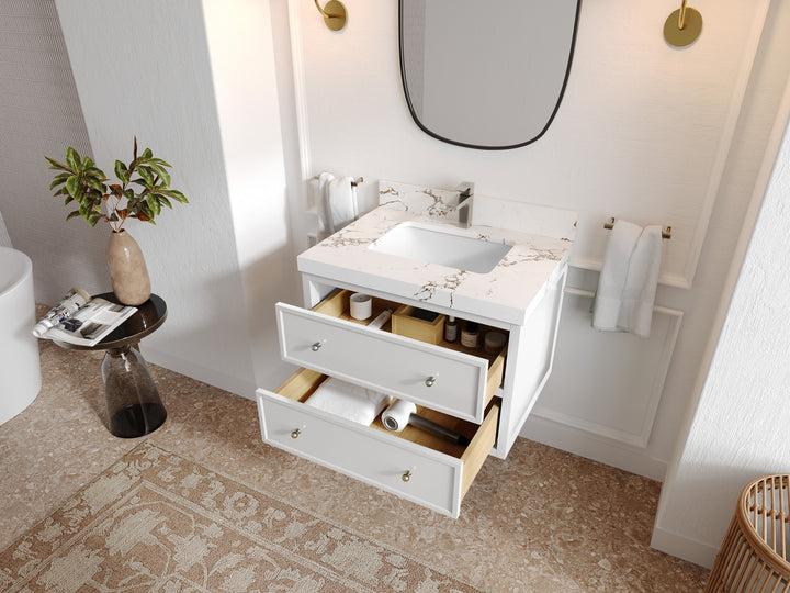 Roswell Floating 30 in. W x 22 in. D Single Sink Bathroom Vanity - photo 3
