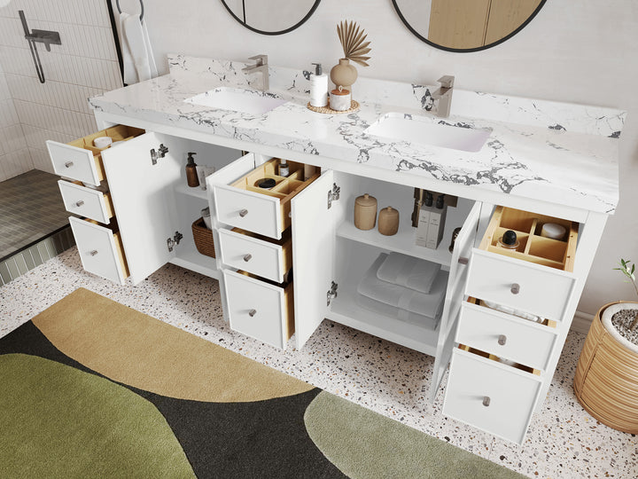 Chicago 84 in. W x 22 in. D Double Sink Bathroom Vanity - photo 3