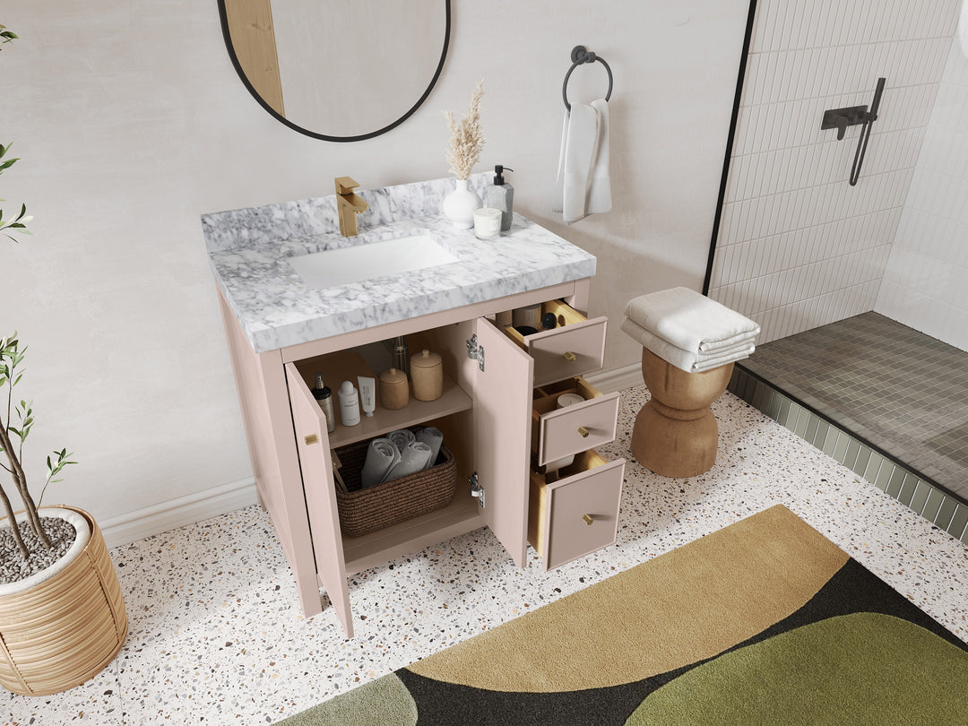 Chicago 36 in. W x 22 in. D Left Offset Sink Bathroom Vanity