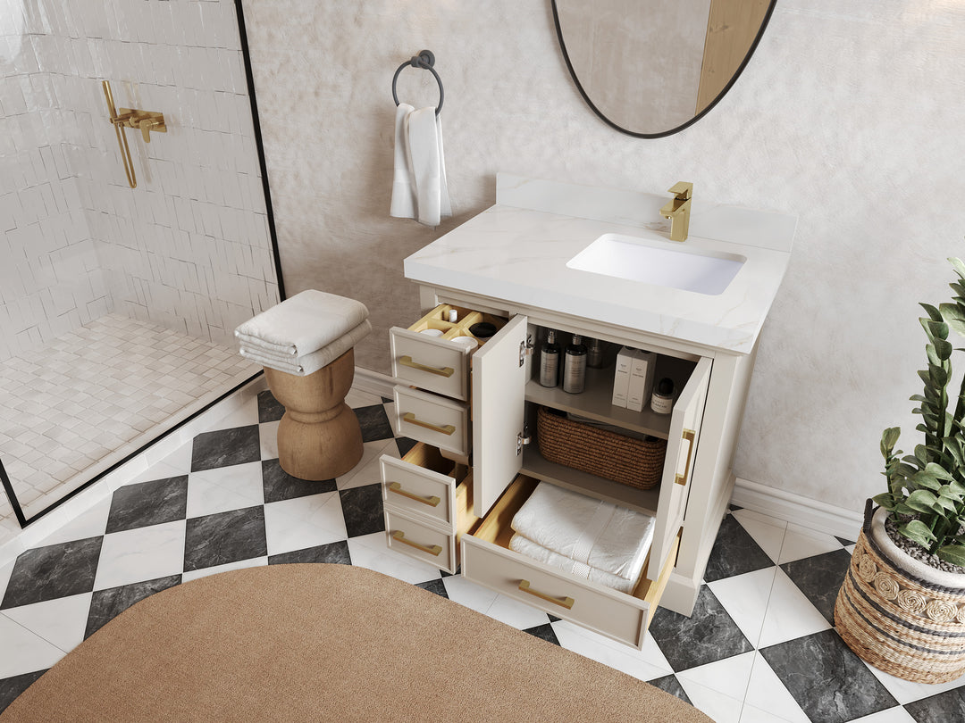 Charlotte 36 in. W x 22 in. D Right Offset Sink Bathroom Vanity