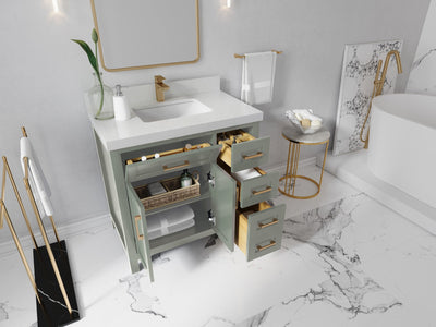 Cambridge 36 in. W x 22 in. D Single Center Sink Bathroom Vanity