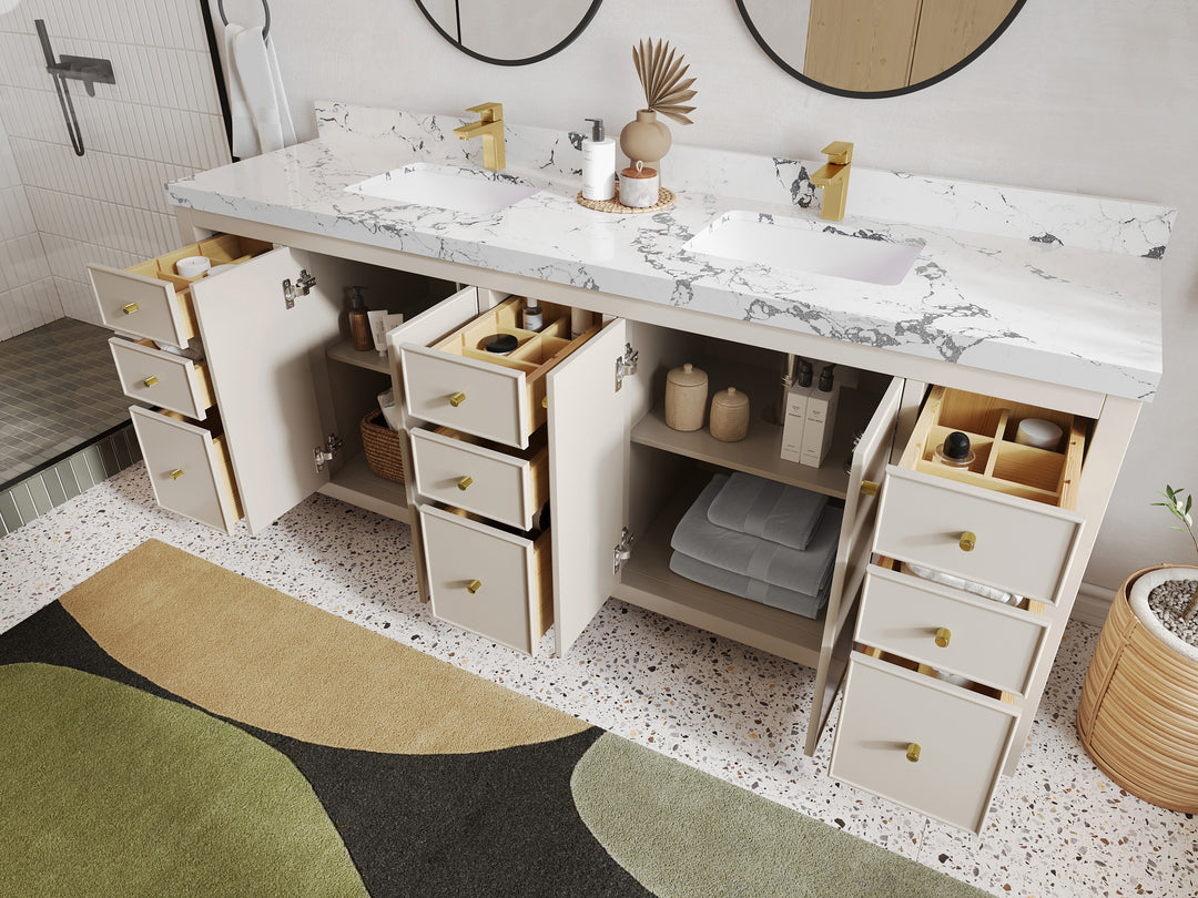 Chicago 84 in. W x 22 in. D Double Sink Bathroom Vanity