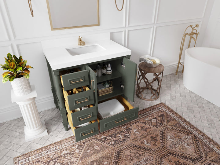 Aberdeen 36 in. W x 22 in. D Center Sink Bathroom vanity - photo 3