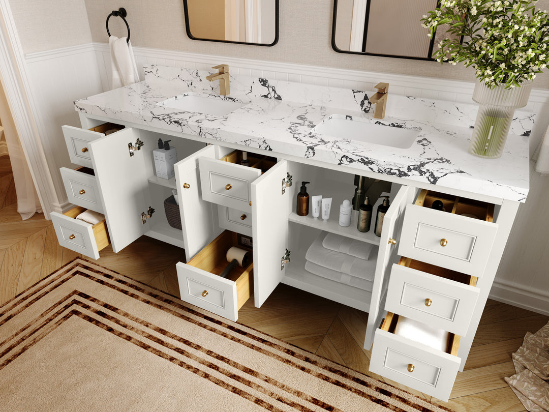 Nashville 84 in W x 22 in D Double Sink Bathroom Vanity