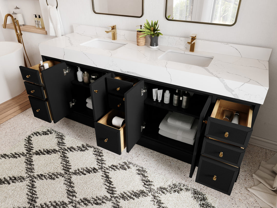 Manhattan 84 in. W x 22 in. D Double Sink Bathroom Vanity