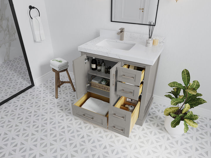 Boston 36 in. W x 22 in. D Left Offset Sink Bathroom Vanity - photo 3