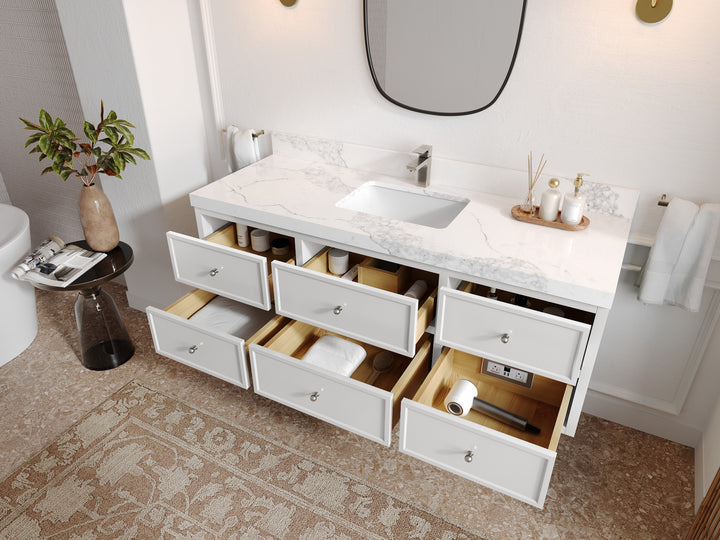 Roswell Floating 60 in. W x 22 in. D Single Sink Bathroom Vanity - photo 3