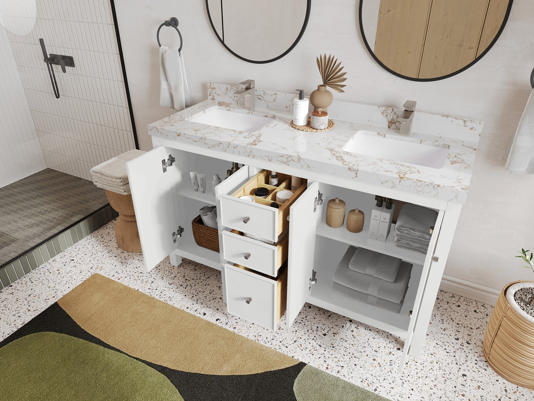 Chicago 60 in. W x 22 in. D Double Sink Bathroom Vanity