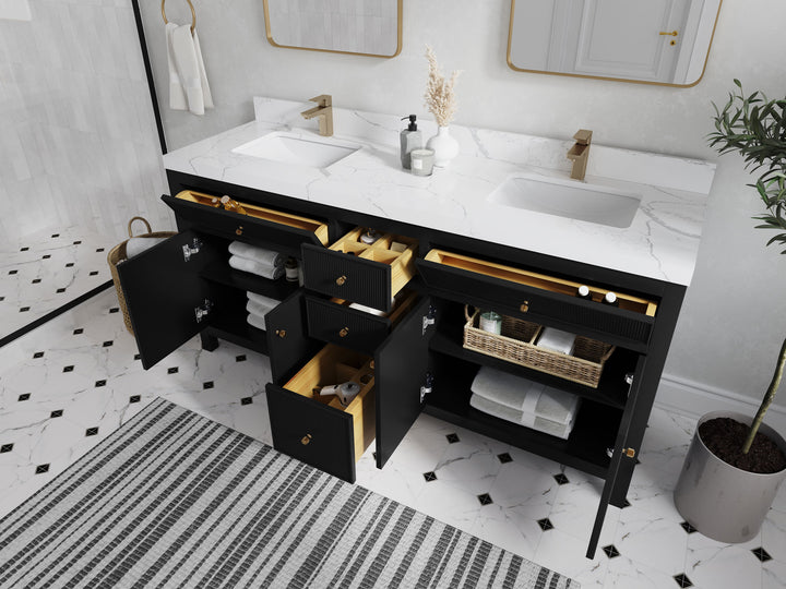 Sonoma 72 in W x 22 in D Free Standing Reeded Double Sink Bathroom Vanity - photo 3
