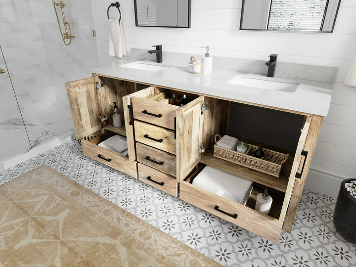 Malibu Mango Wood 72 in. W x 22 in. D Double Sink Bathroom Vanity - photo 3
