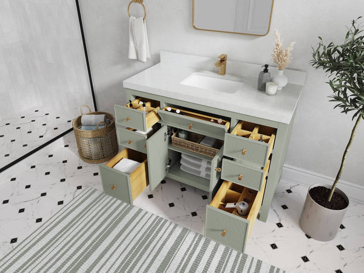 Sonoma 48 in W x 22 in D Free Standing Reeded Single Sink Bathroom Vanity - photo 3