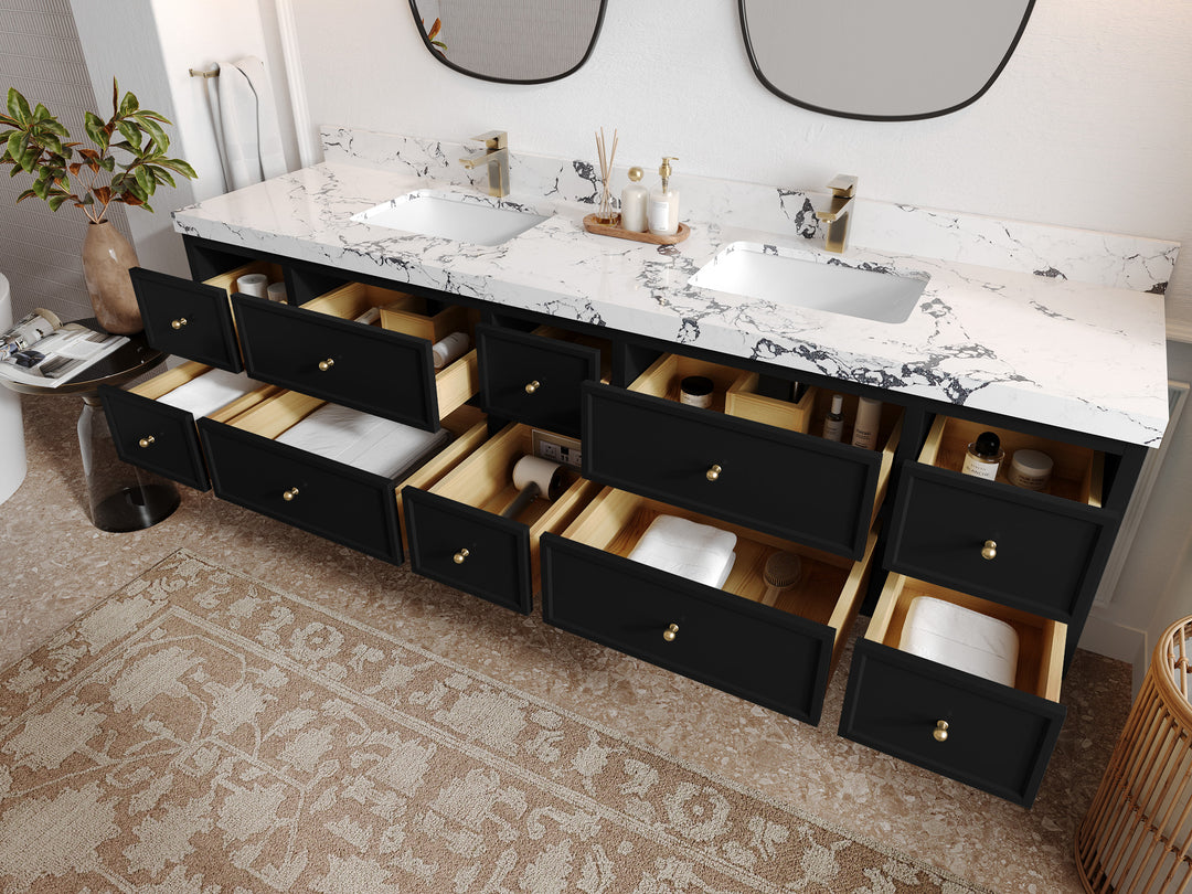 Roswell Floating 84 in. W x 22 in. D Double Sink Bathroom Vanity