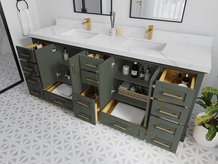 Boston 84 in. W x 22 in. D Double Sink Bathroom Vanity - photo 3