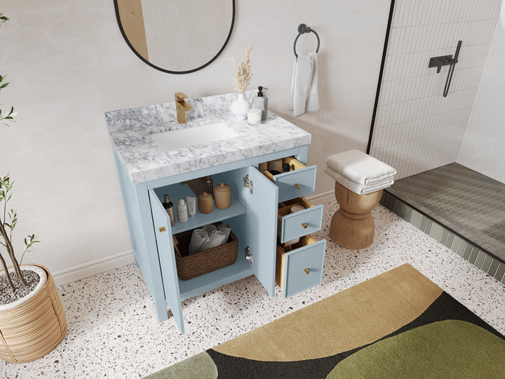 Chicago 36 in. W x 22 in. D Left Offset Sink Bathroom Vanity - photo 3
