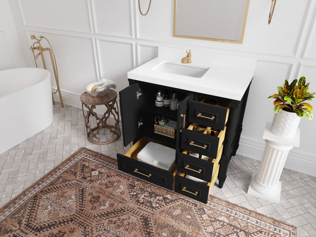 Aberdeen 36 in. W x 22 in. D Left Offset Sink Bathroom Vanity